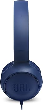 Wired On-Ear Headphones with One-Button Remote & Mic – Deep Bass Blue
