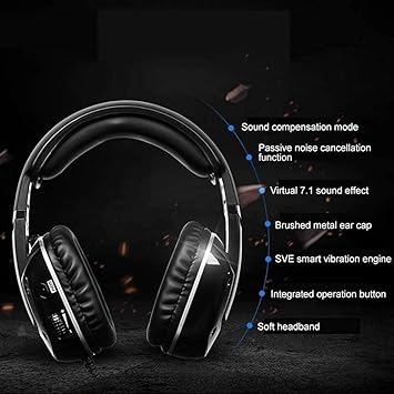 High-End 7.1 Surround Sound USB Gaming Headset – RGB Light & Noise-Cancelling Mic