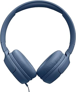 Wired On-Ear Headphones with One-Button Remote & Mic – Deep Bass Blue
