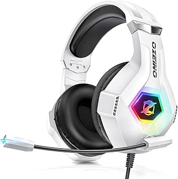Over-Ear Gaming Headset with RGB Light & Noise-Cancelling Mic