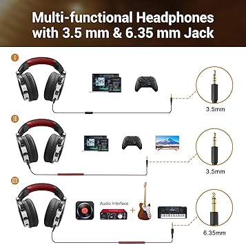 Pro-10 Over-Ear Wired Studio DJ Headphones – 50mm Drivers with Audio Jacks
