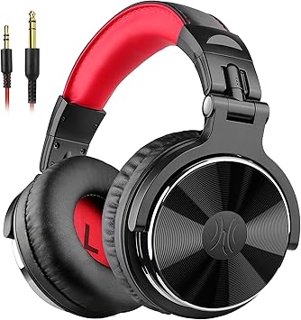 Pro-10 Over-Ear Wired Studio DJ Headphones – 50mm Drivers with Audio Jacks