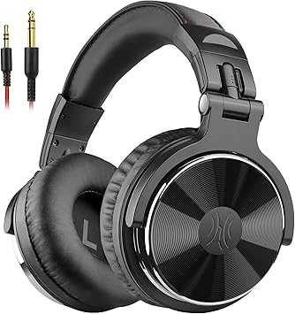 Pro-10 Over-Ear Wired Studio DJ Headphones – 50mm Drivers with Audio Jacks